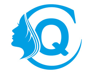 Beauty woman fashion Letter Q logo