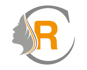 Beauty woman fashion Letter R logo