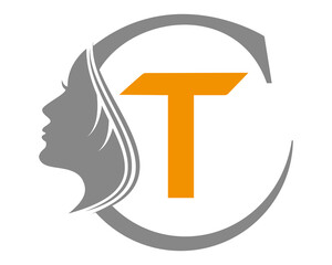 Beauty woman fashion Letter T  logo