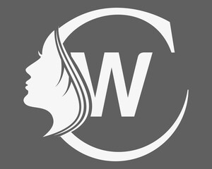 Beauty woman fashion Letter W logo