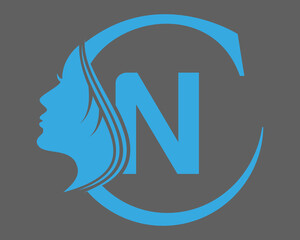 Beauty woman fashion Letter N logo