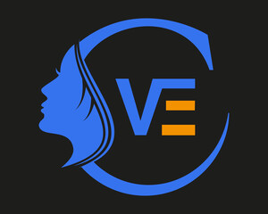 Beauty woman fashion Letter VE logo