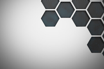 Futuristic and technological hexagonal background. 3d rendering - 527500069