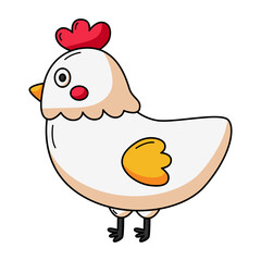 Hen chicken bird icon happy easter cute cartoon