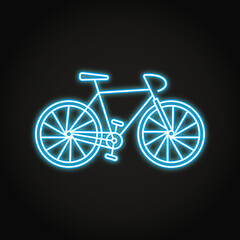 Neon bicycle icon in line style
