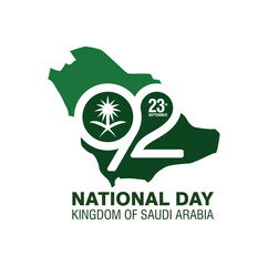92 Year Saudi Arabia National Day. 23rd September. Banner Design. Vector Illustration. - obrazy, fototapety, plakaty