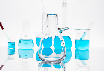 Photo of biochemistry glassware experiment