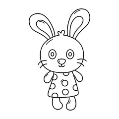 Outlined happy bunny icon.