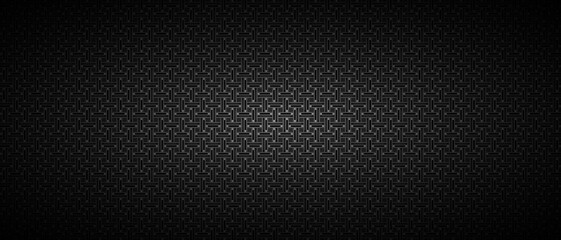 Dark black geometric grid background. Modern dark abstract vector texture.