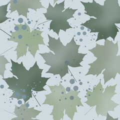 Stylish twilight seamless pattern with maple leaves in mist.can be used for bedding, tiles, wallpaper, designer fabric and other designs.