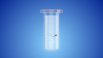 Test tube with human sperm