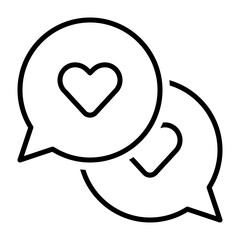 heart chats outline vector icon