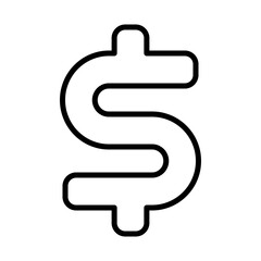 dollar sign outline vector icon