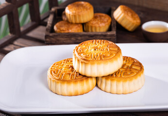The traditional Chinese festival Mid-Autumn Festival food moon cake