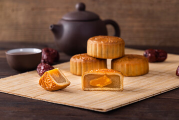 The traditional Chinese festival Mid-Autumn Festival food moon cake