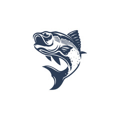 Fish silhouette logo design template