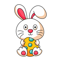 Easter bunny with egg icon