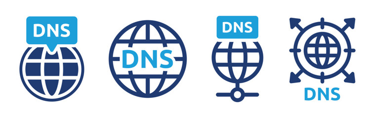 DNS icon set. Internet, network symbol. Technology concept.