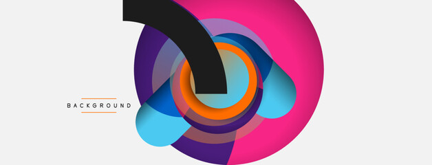 Obraz premium Creative geometric wallpaper. Minimal abstract background. Circles composition vector illustration for wallpaper banner background or landing page