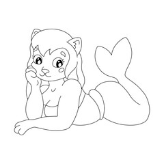 Coloring page for kids. Digital stamp. Cartoon style character. Vector illustration isolated on white background.