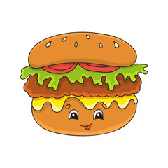 Cute character. Colorful vector illustration. cartoon style. Isolated on white background. Barbecue theme. Template for your design, books, stickers, cards, posters, clothes.