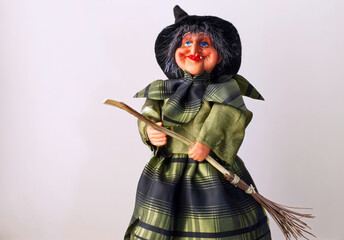 Traditional Halloween Witch costume isolated on white background