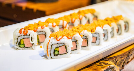 The delicious Japanese food sushi