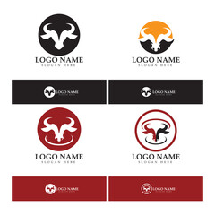 Bull head horn logo and symbol template icons app
