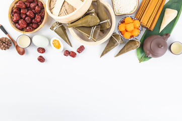 traditional Chinese food rice-pudding and salted egg yolk