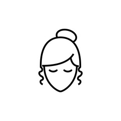Obraz na płótnie Canvas Female face line icon, Pixel perfect of female face line icon, Vector illustration