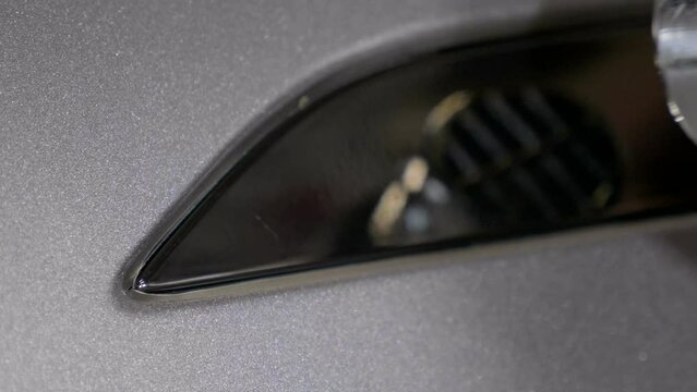 Applying Heat Gun on ar Wrapping Foil, Close Up. Static.