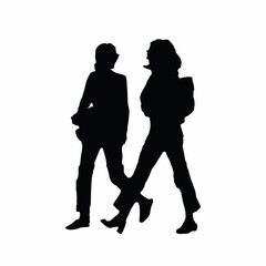 people silhouette in the white background