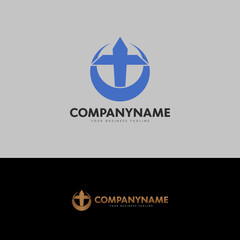 Initial T Cross Elegant Logo Design, Initial Signature Creative Template