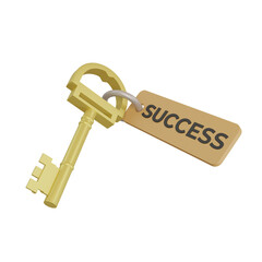 3d rendering of keys with successful post tag