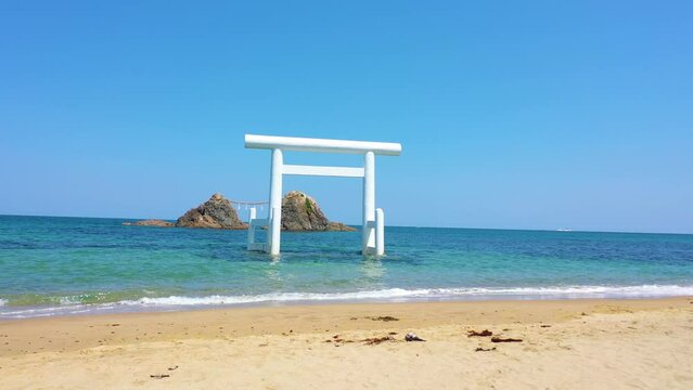 福岡県糸島市 桜井二見ヶ浦 夫婦岩 ドローン撮影１.mp4