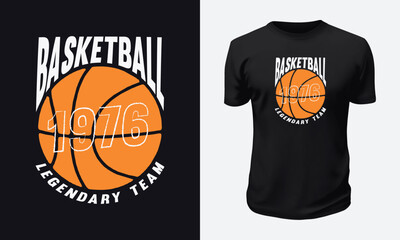 Basketball Sports T-shirt Design Vector Illustration for Print on Demand Site and Tees Business