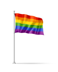 Rainbow gay pride flag isolated on white