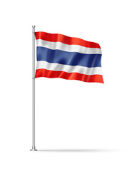 Thai flag isolated on white