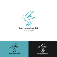 modern bird leaf logo template