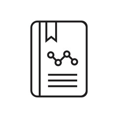 Analytics book outline icon. linear style sign for mobile concept and web design. Book with Graph chart simple line vector icon. Vector illustration