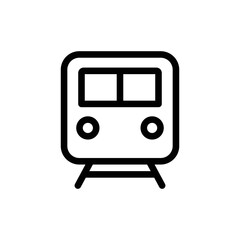 Train station line icon vector graphic illustration