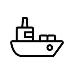 Ship line icon vector graphic illustration