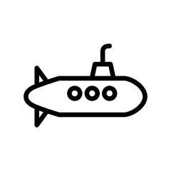 Submarine line icon vector graphic illustration