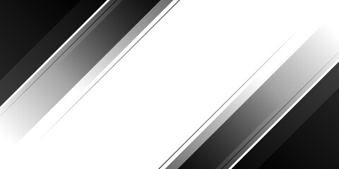 Dynamic geometric black shape on gradient white background