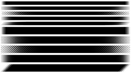 Fototapeta 黒い横長のドットグラデーションのフレームセット obraz