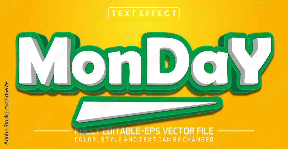 Poster monday text editable style effect