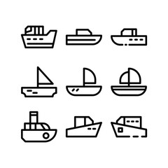 boat icon or logo isolated sign symbol vector illustration - high quality black style vector icons
