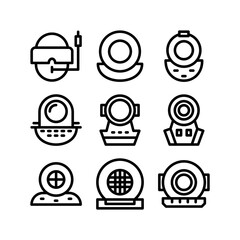 Plakat diving helmet icon or logo isolated sign symbol vector illustration - high quality black style vector icons 