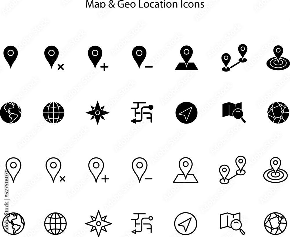 Poster geolocated device line icon vector. geolocated device sign. isolated contour symbol black illustrati