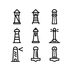 lighthouse icon or logo isolated sign symbol vector illustration - high quality black style vector icons
